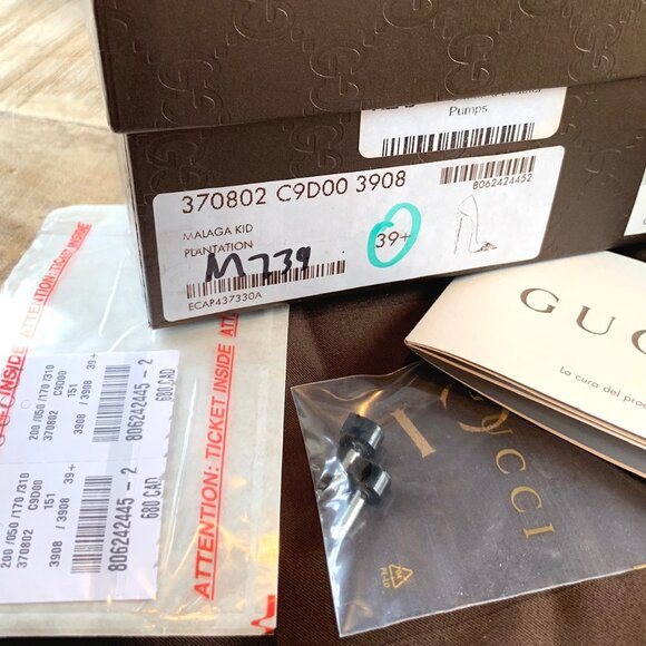 Gucci Seafoam Green Malaga Kid Studded Pumps - Picture 12 of 12